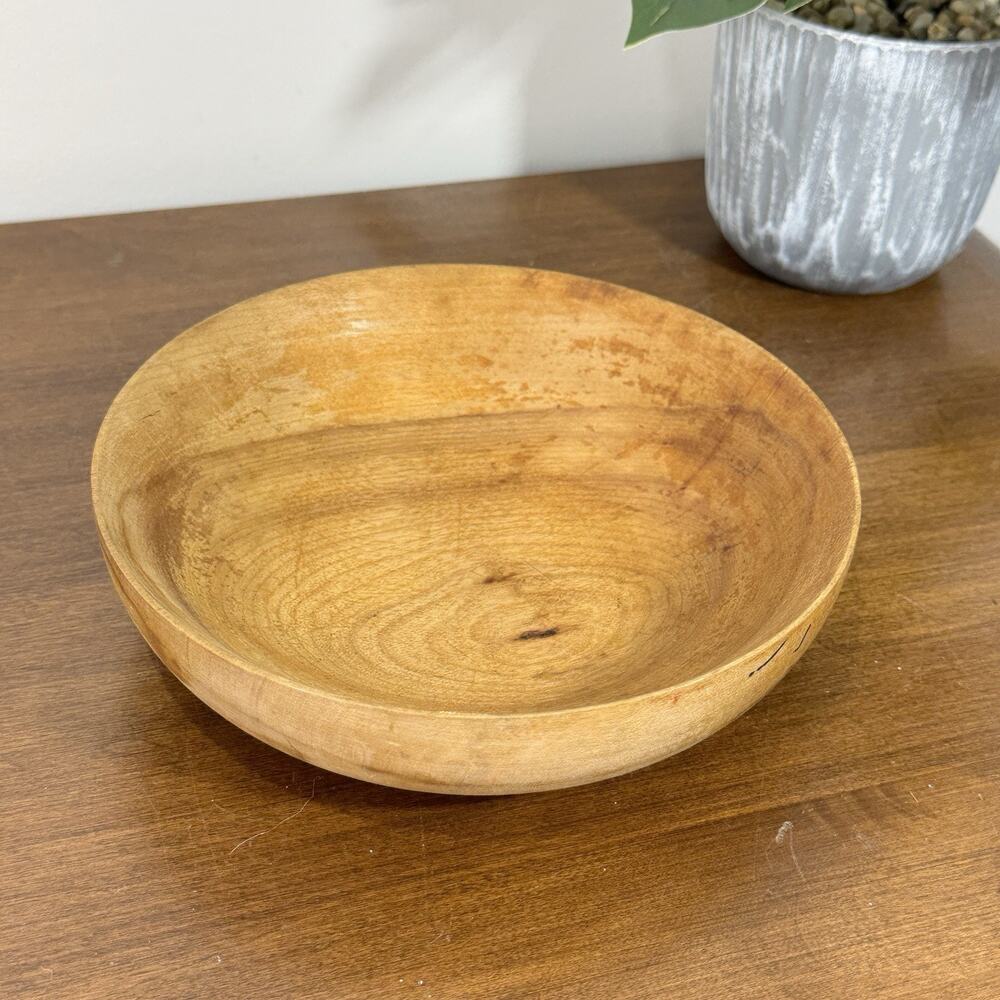 Hand-carved Rustic Wood Bowl 6.75" Natural Handmade